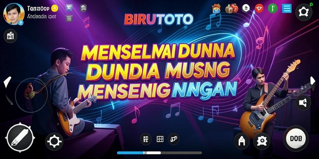 Tangkapan layar BIRUTOTO yang menampilkan gameplay musik yang interaktif.