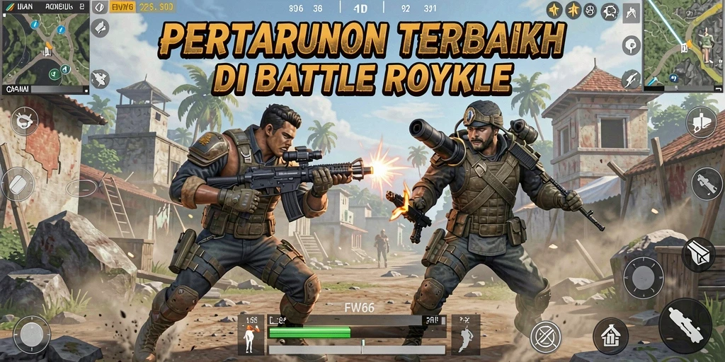Tampilan gameplay FW66 dalam aksi Battle Royale yang seru.