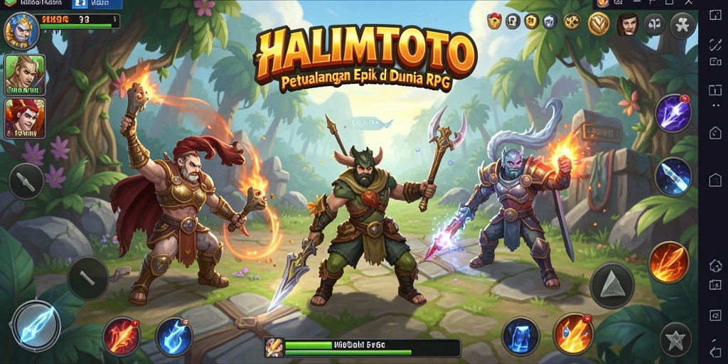 Screenshot gameplay HALIMTOTO yang menunjukkan aksi petualangan RPG.