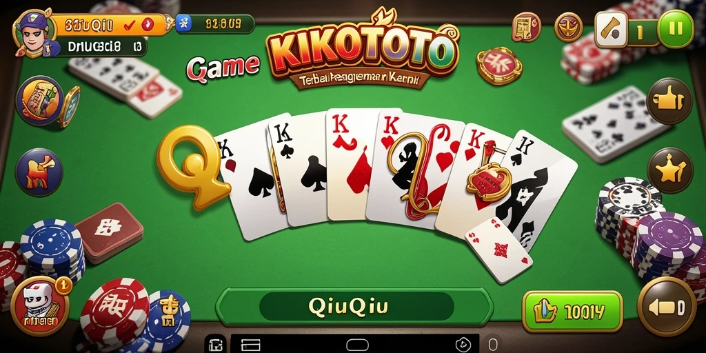 Tampilan permainan QiuQiu KIKOTOTO yang menarik dan interaktif.