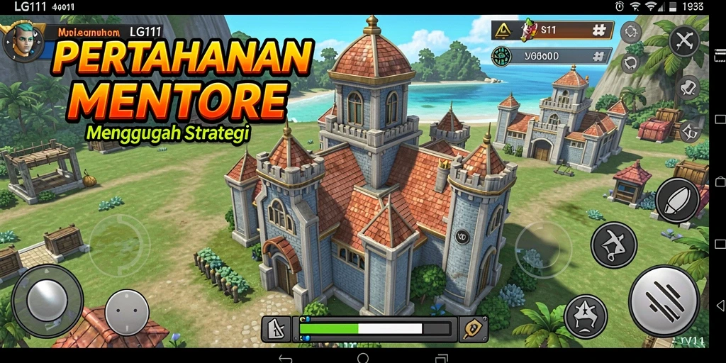 Screenshot utama gameplay LG111 yang menunjukkan pertempuran Tower Defense yang menegangkan.