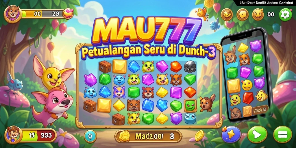 Screenshot gameplay MAU777 dengan elemen Match-3 yang seru.