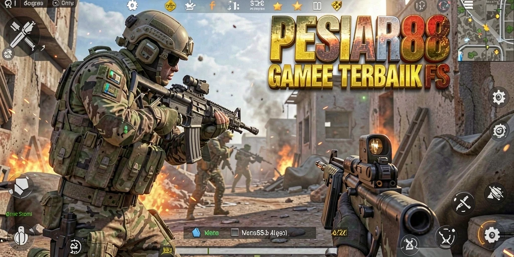 Screenshot PESIAR88 menunjukkan aksi intens dari gameplay FPS yang mengagumkan.