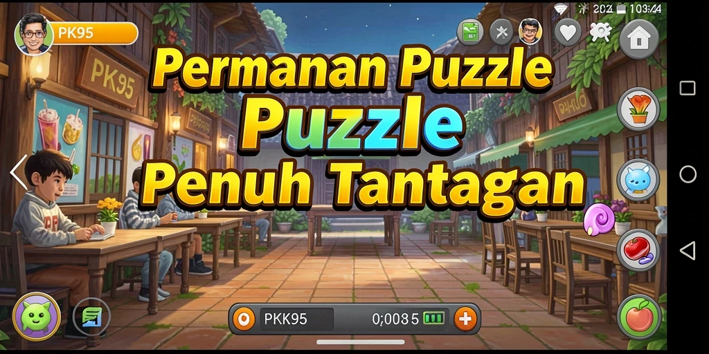 Screenshot utama PK95 menampilkan gameplay puzzle yang menarik.